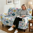 thumbnail image 6 of Xixirimido Recliner Loveseat Slipcover, 6 Pieces Stretch Sofa Covers for 2 Seat Reclining Couch, Soft Washable Furniture Protector with Pockets, Boho Flowers, 6 of 8