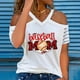 thumbnail image 2 of Blusa de manga corta con estampado de cuello en V informal para mujer con estilo Camiseta de verano con hombros descubiertos OAVQHLG3B Store  lin121212, 2 of 5