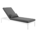 thumbnail image 3 of Modway Perspective Aluminum Patio Chaise Lounge in White and Charcoal, 3 of 6