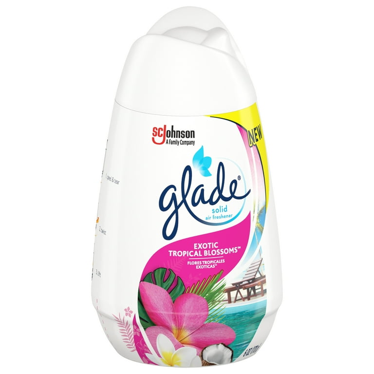 Glade Solid Gel Cone, Exotic Tropical Blossoms, Solid Gel Air Freshener, 6  Oz 