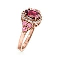 thumbnail image 5 of Ross-Simons 1.30 Carat Rhodolite Garnet and .10 ct. t.w. Pink Tourmaline Ring With .20 ct. t.w. White Zircon in 18kt Rose Gold Over Sterling, Women's, Adult, 5 of 5