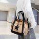 thumbnail image 5 of Bolso Unisex Ocio Bolsos Asa superior Diseño de estrellas Nylon Satchel Caqui, 5 of 8