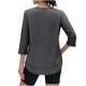 thumbnail image 5 of Sudaderas de otoño,Blusa deportiva con cuello en V y mangas 3/4 para mujer, protección solar UPF, mezcla de poliéster y elastano, ideal para primavera y verano, sopatenor, 5 of 9