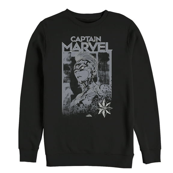 Men's Marvel Captain Marvel Vintage Hero Sweatshirt Black Small