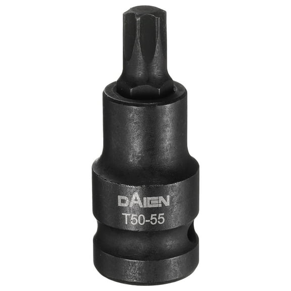 Uxcell T50 Torx Bit Socket 55mm/2.17" Length 1/2" Square Drive Star 6 Point Extension Impact Bit Power Nut Driver Set S2 Steel Socket Ratchet Wrench Bits, Black