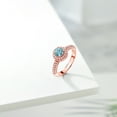 thumbnail image 4 of Gem Stone King 18K Rose Gold Plated Silver Blue Zircon and White Moissanite Engagement Ring for Women (1.41 Cttw, Round 5MM, Available in Size 5, 6, 7, 8, 9), 4 of 6