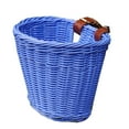 thumbnail image 2 of Infidev Kids Front Handlebar Bike Basket, Rattan Woven Bicycle Basket with Leather Straps for Children, Students, Weather Re-sistant and Versatile, 2 of 3