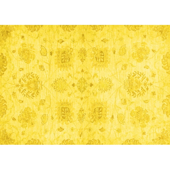 Ahgly Company Indoor Rectangle Abstract Yellow Modern Area Rugs, 6' x 9'
