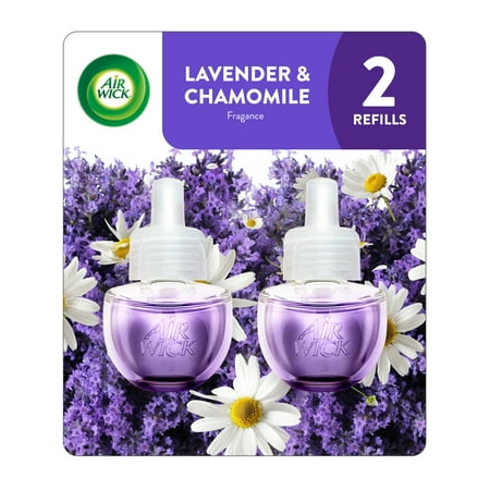 Air Wick Plug-In Scented Oil Air Freshener Warmer Refills, Lavender and Chamomile, 2 Count