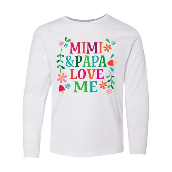 Inktastic Mimi and Papa Love Me Long Sleeve Youth T-Shirt