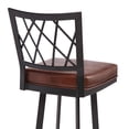 thumbnail image 4 of Giselle Contemporary 30" Bar Height Barstool in Matte Black Finish and Vintage Coffee Faux Leather, 4 of 6