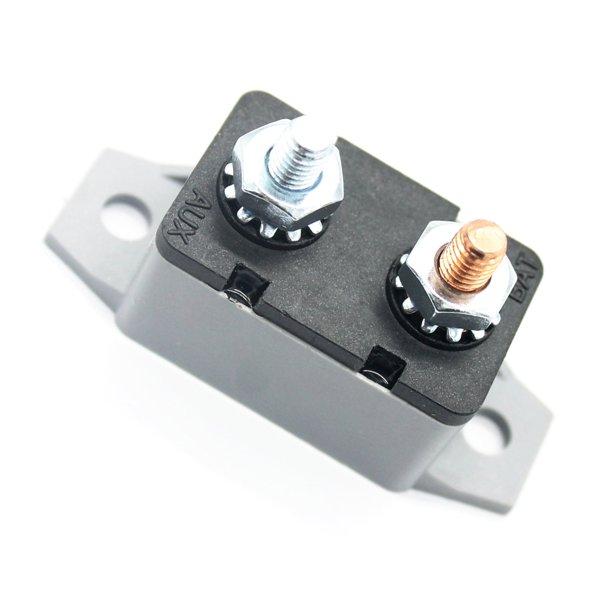 UPGRATOR Disyuntor De Circuito 12V Con Reset Manual Y Montaje Con Soporte Plástico Color Gris Resistente