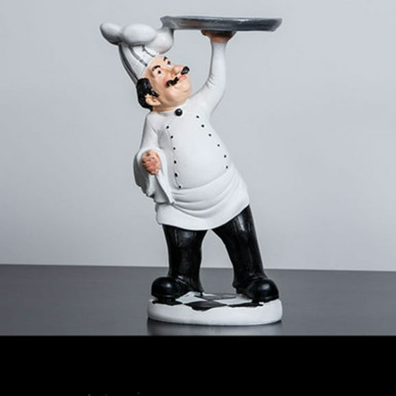 FRCOLOR Italian Chef Figurine Statue Resin White 1Set