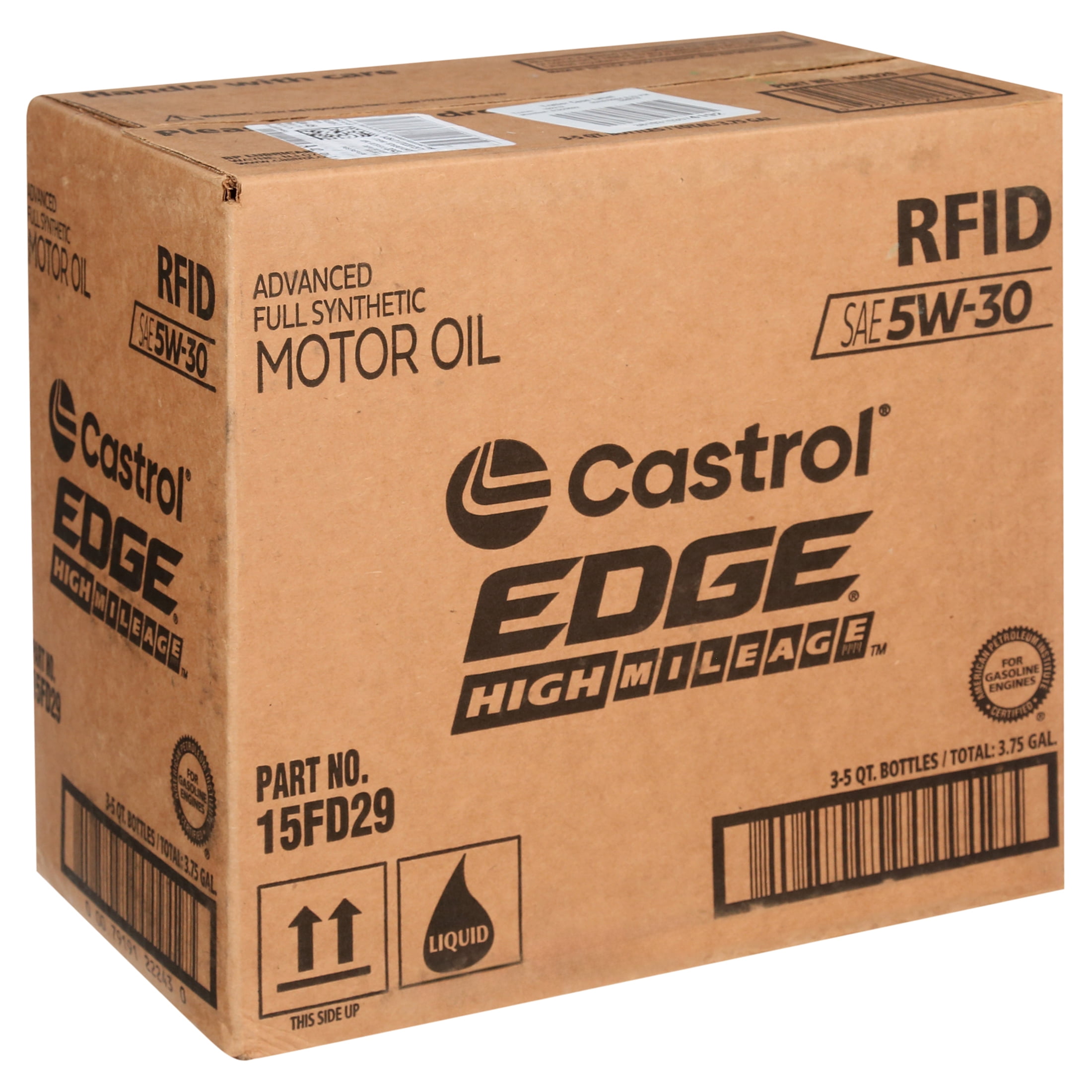 Castrol Edge High Mileage 5W-30 Advanced Full Synthetic Motor Oil, 5 Quarts, Case of 3