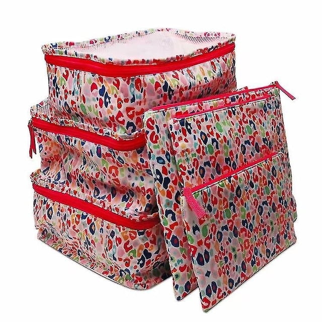 Bolsas de aseo cosméticas para almacenamiento de viaje, 6 piezas, coloridas, Leop