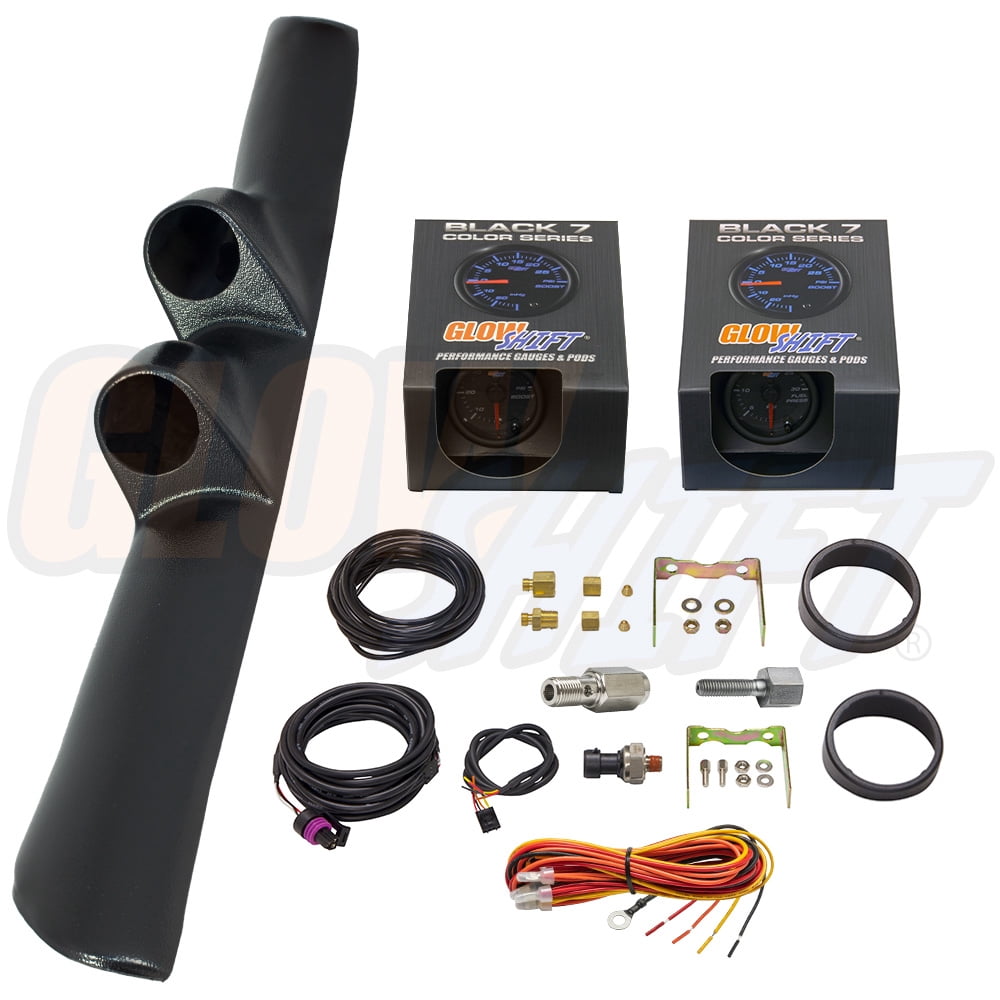 GlowShift Black Dual Gauge 52mm Pillar Pod For 1993-2002 Ford Ranger