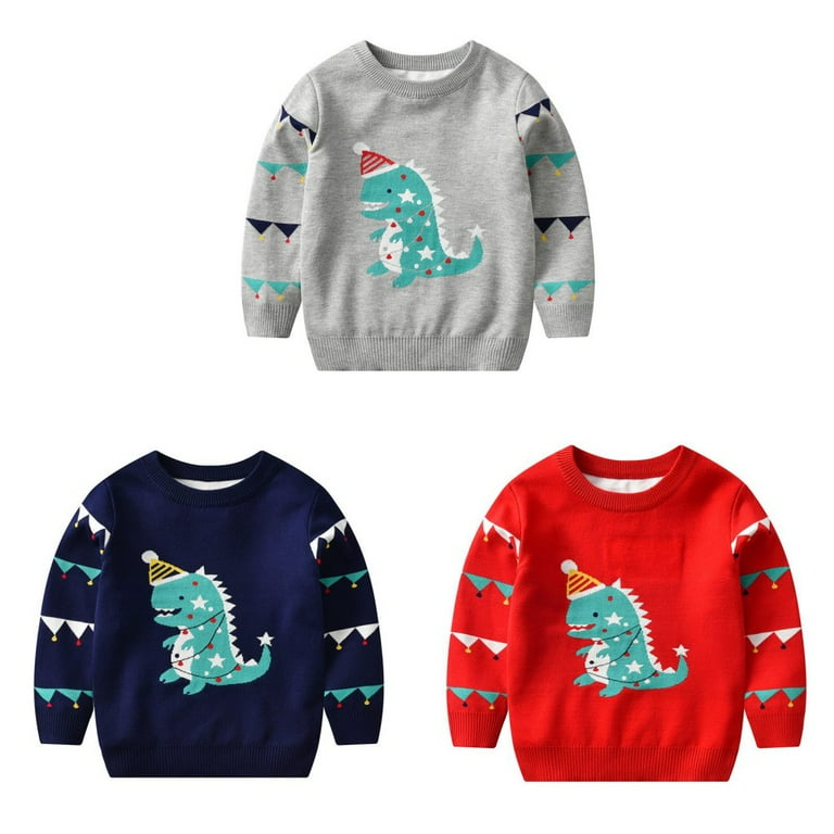 BULLPIANO Baby Toddler Boys Girls Sweater Knit Christmas Sweatshirt Little Kids Pullover Cotton Winter Warm Tops Coat Clothes Walmart