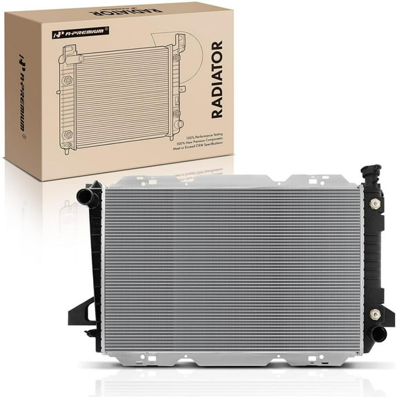 A-Premium Engine Coolant Radiator Assembly with Transmission Oil Cooler Compatible with Ford F-150, 85-97, F-250 F-350 85-96, Bronco, L6 4.9L, Automatic Trans, Replace# E7TH8005AA, E7TZ8005A