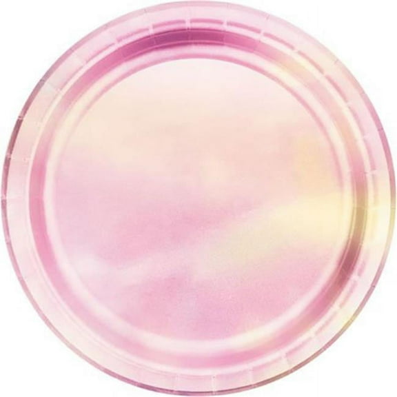 Touch of Color - 7 Premium Strength Dessert Plates - Pink Iridescent (8ct)