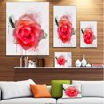 thumbnail image 3 of Belle Rose Rouge Aquarelle - Impression sur Toile Florale, 3 of 4