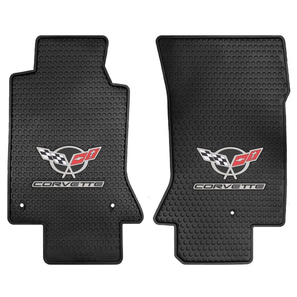 Lloyd Mats Heavy Duty Signature Rubber All Weather Floor Mats for C5 1997-2004 (2PC - Fronts, Black)