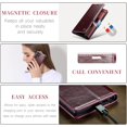 thumbnail image 3 of Leather Case for Samsung Galaxy S23 Ultra Card Slot Folio Flip Wallet Case for Samsung Galaxy S23 Ultra Premium PU Magnetic Kickstand Cover Soft TPU Inner Case Red, 3 of 14
