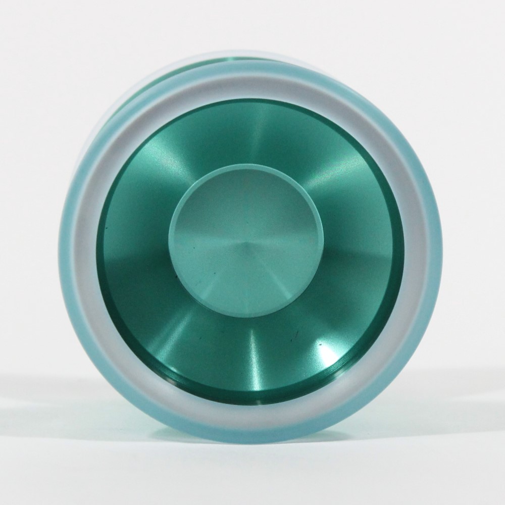 Unparalleled Distortion Yo-Yo - Tri-Material - Daniel Kim Signature YoYo (Green with Translucent Blue PC and SS)