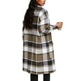 thumbnail image 4 of Hueook Flannel Jacket Women Fashion Women's Casual Pocket Long Sleeve Turndow Collar Ladies Top Blouse Coat Coffee S, 4 of 7