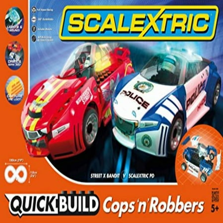 Scalextric C1323T Quickbuild Cops N Robbers 1:32 Slot Car Race