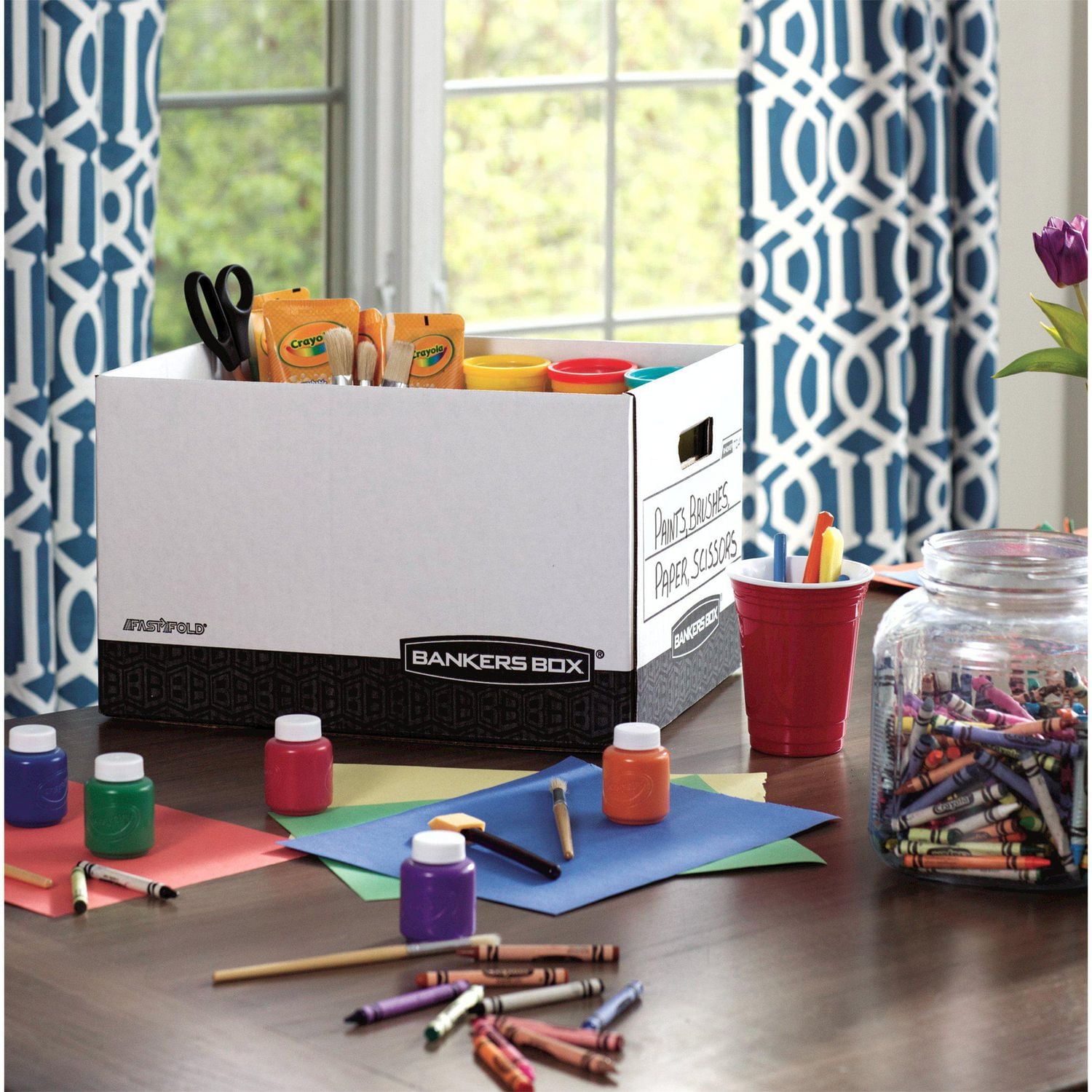 Boîte de rangement Bankers Box® R-Kive® - Lettre/légal, blanc/noir, paq. de 2