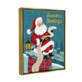 thumbnail image 3 of Season's Greetings Santa's List Chimney Holiday Graphic Art Metallic Gold Framed Art Print Wall Art, 3 of 6