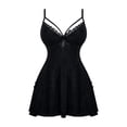 thumbnail image 6 of Nightgowns for Women V-Neck Womens Dresses Lightweight Cami Spaghetti Strap Nightshirts Sleep Dress Black, 6 of 6