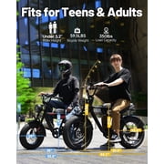 ActBest Electric Bike, 16x4.0 Fat Tire Ebikes for Adults, 750W Peak 25 MPH Electric Mountain Bike, 48V 10.4 AH Battery, 7-Speed E-Bike with Free Lock
