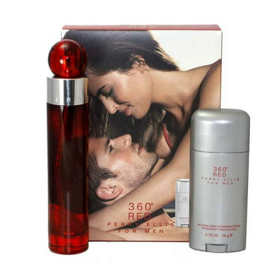 Perry Ellis 360 Red 2 Pc. Gift Set ( Eau De Toilette Spray 3.4 Oz   Alcohol Free Deodorant Stick 2.75 Oz ) for Men by Perry Ellis