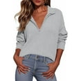 thumbnail image 2 of PRETTYGARDEN Women's Fall Quarter Zip Pullover Sweaters Dressy Casual Long Sleeve V Neck Collared Knit Jumper Tops, 2 of 7