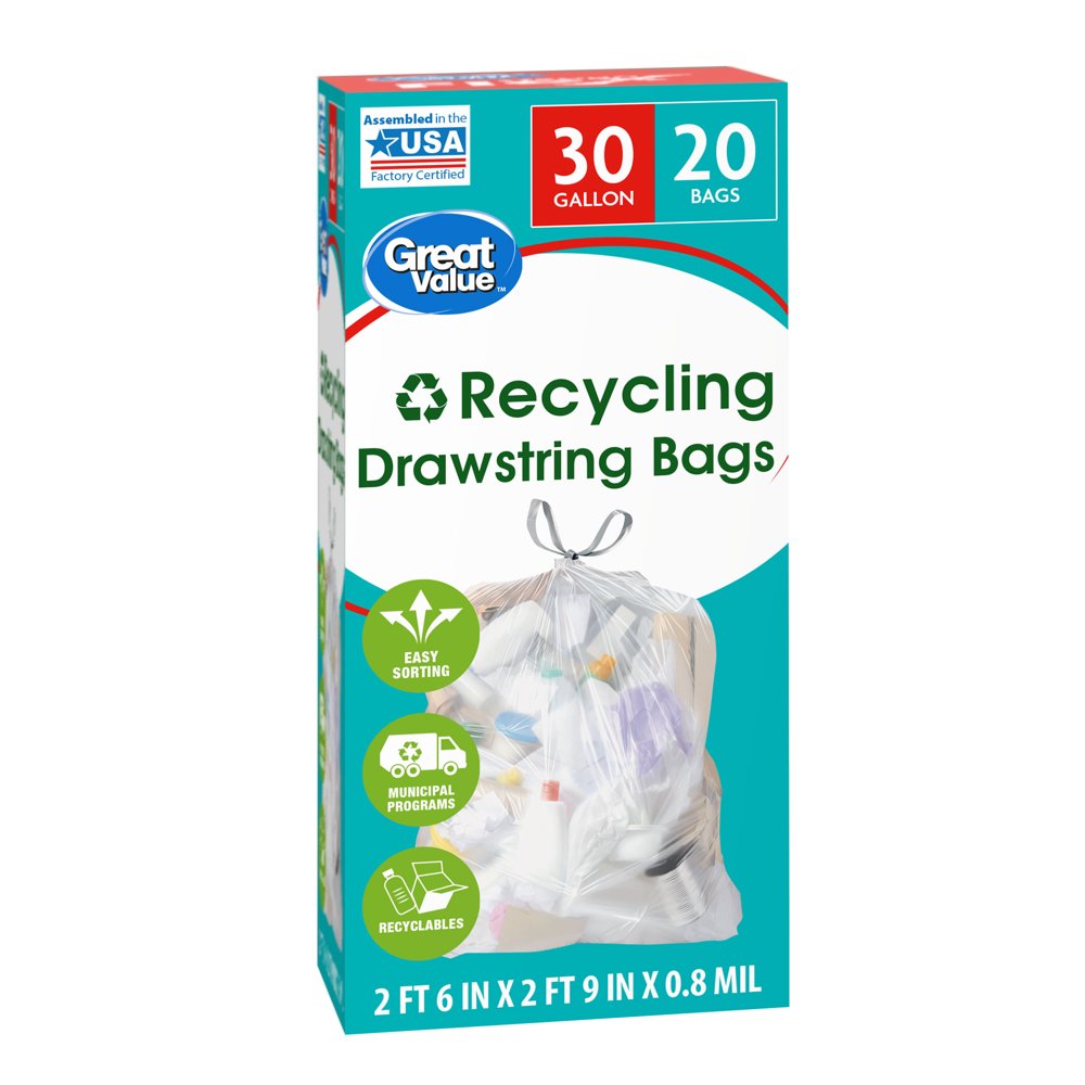 clear recycling trash bags