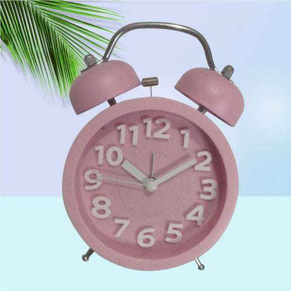 COOPHYA 1Pack Pink Round Plastic Alarm Clock with Loud Alarm for Home Use