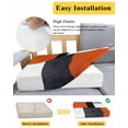 thumbnail image 5 of Burnt Orange Black Grey Sofa Couch Cushion Covers Washable, Removable Stretchable Sectional Couch Covers, Geometric Modernism Color Block Slipcovers for L & T Shape Sofa Protector S Size 2 pcs, 5 of 7