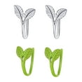 thumbnail image 1 of 2Pairs Frais en Forme de Feuille Oreille Clips Créatif Polyvalent Oreille Décor (Vert Argent), 1 of 8