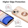 thumbnail image 3 of Electroplated Magnetic Ring Holder Case for iPhone 15, 360 Degree with Rotation Metal Anti-Drop Finger Ring Holder Magnet Car Holder Soft Slim Silicone Shockproof Cover - Light Pink, 3 of 18