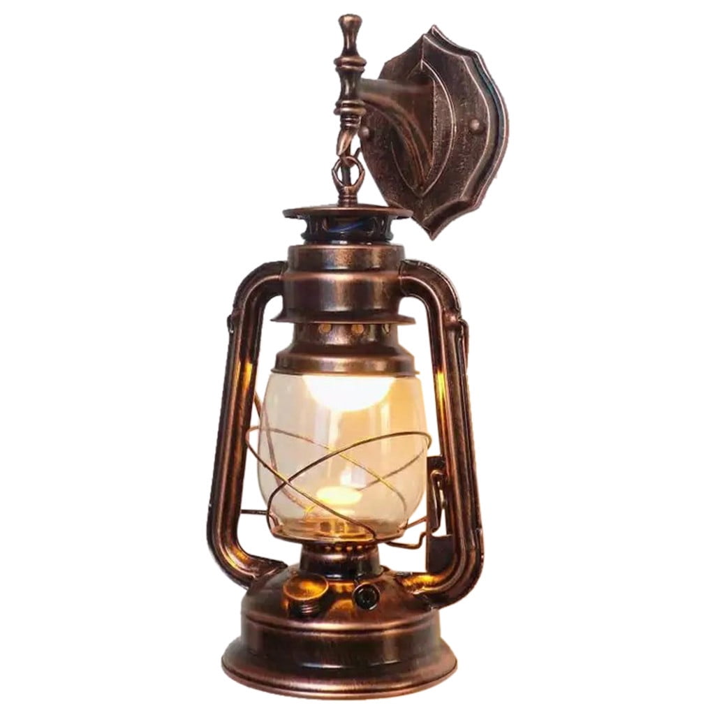 Retro Antique Vintage Rustic Lantern Lamp Wall Sconce Light Garden Yard Outdoor