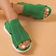 thumbnail image 7 of EliteGoogv Womens Mesh Sandals Open Toe Slip On Flat Summer Beach Shoes Sandals For Women Comfortable Walking Shoes Womens Sandals Green US :8.5, 7 of 7