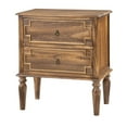 thumbnail image 5 of 27"Tall Farmhouse Wooden 2-drawer End Table with Charging Station Round Ring Pulls End Table Walnut, 5 of 7