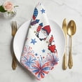 thumbnail image 2 of Independence Day Cloth Napkins, American Flag Gnomes Firework Red Stripes Washable and Reusable Dinner Napkins Set of 6, Table Napkin for Kitchen Party Birthday Wedding Hotel Housewarming 20"x20", 2 of 9