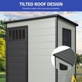 thumbnail image 4 of ModFusion 4.6×2.6×6.3 ft Resin Storage Shed with Window, Floor, Plastic Roof, Storage Cabinets 65 to 68 inches, Winter Gear Box, Black, 4 of 10