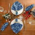 thumbnail image 5 of GZHJMY Chic Ethnic Paisley Floral Pattern Cloth Napkins, 4 Pack 20 x 20 Inch Soft Polyester Reusable Dinner Napkin for Family Gatherings, Banquet, Cocktail, Parties(Blue), 5 of 6