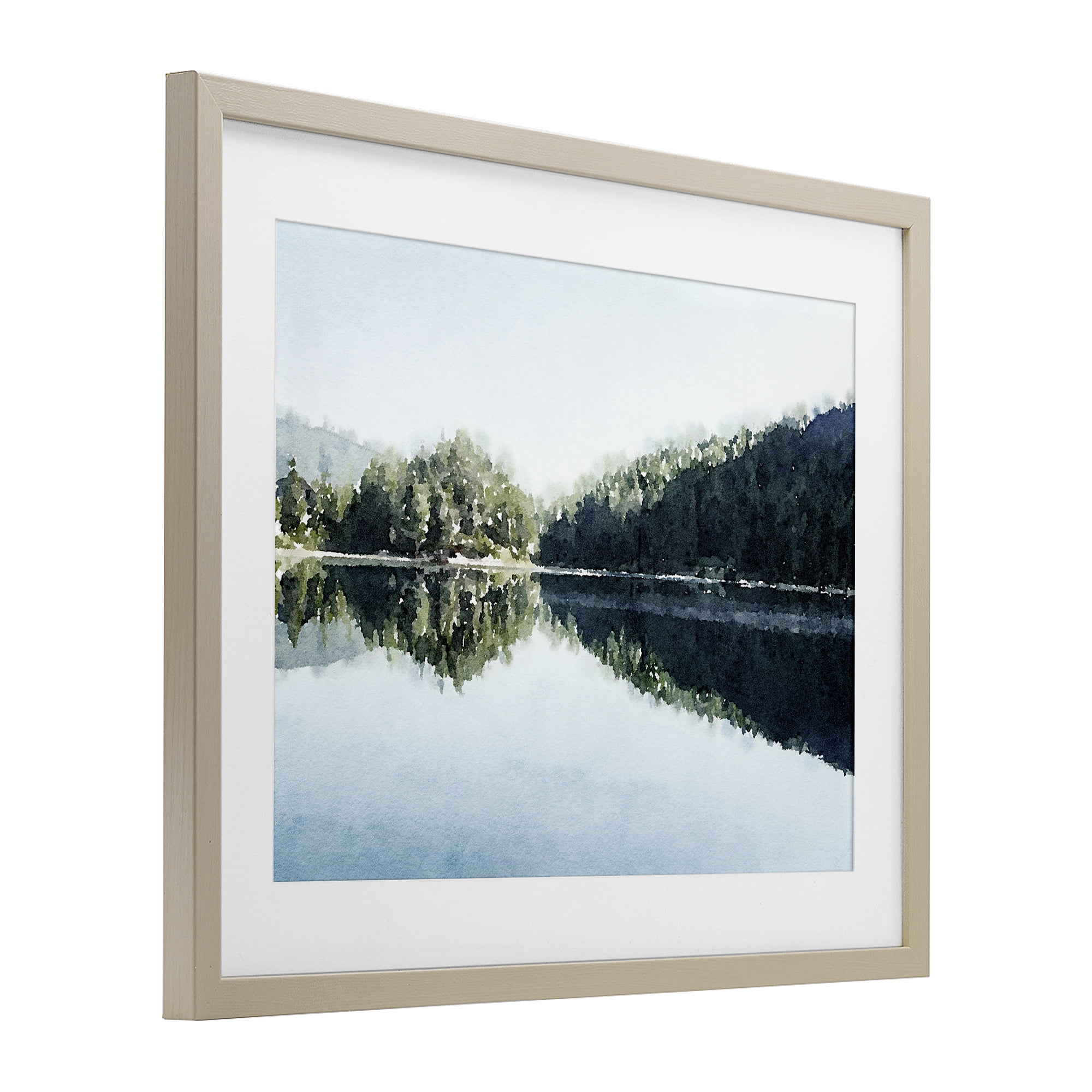 Stupell Industries Blue Lake Reflections Birch Framed Print Under Glass, design by Kim Curinga