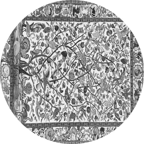 Ahgly Company Indoor Round Persian Gray Traditional Area Rugs, 3' Round