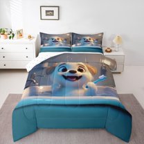 Castle Fairy Children Teens Kawaii Dog Full Size Comforter Sets,Cute Animal Bedding Sets