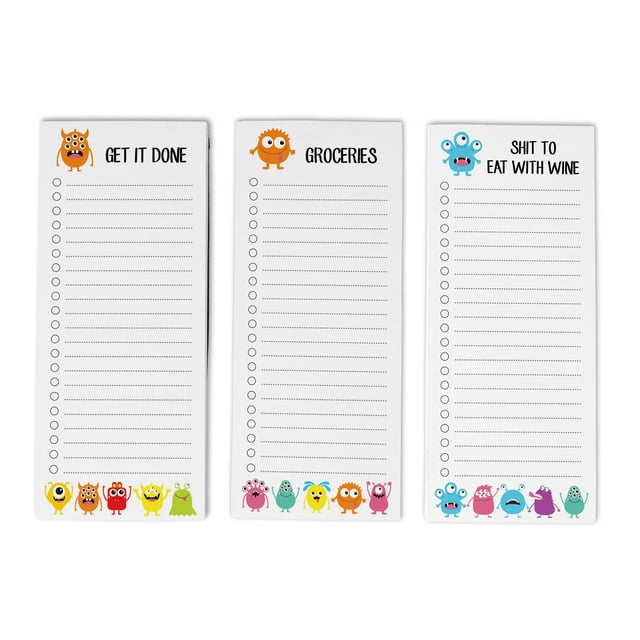 Inkdotpot Lot de 3 Blocs-Notes Magnétiques pour Réfrigérateur, Liste de Choses à Faire - Blocs Mémo Magnétiques pour Réfrigérateur - (50 Feuilles Chacun) - FK